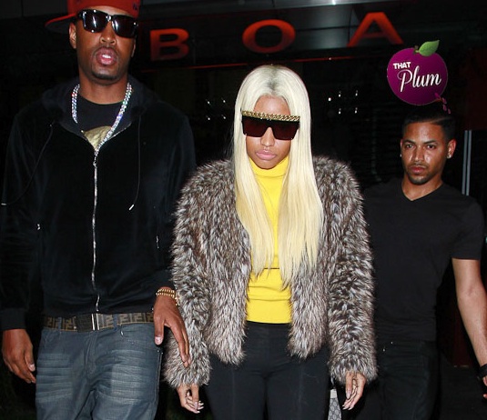 Singer Nicki Minaj was seen leaving BOA Steakhouse with some friends in Beverly Hills, CA